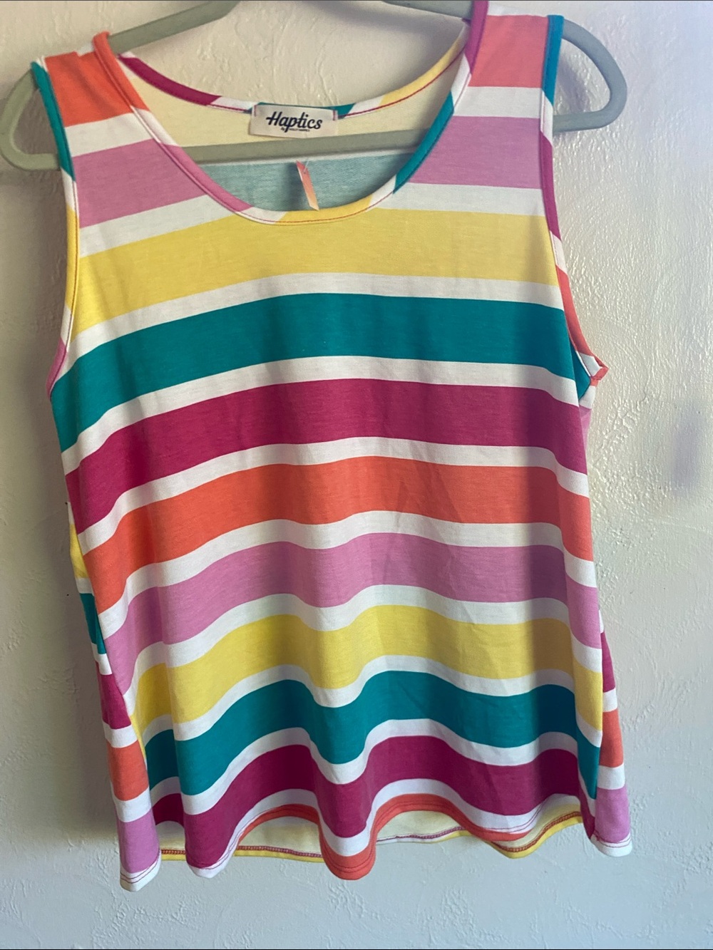 Haptics Multicolor Striped Tank Top — Bright Summer Stripes